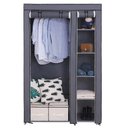 Ver imagem 1 de Guarda Roupa Portatil Multiuso Armario Cabideiro Organizador para Quarto Closet Casa Praia Luxo Cinz