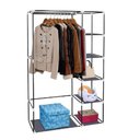 Ver imagem 4 de Guarda Roupa Portatil Multiuso Armario Cabideiro Organizador para Quarto Closet Casa Praia Luxo Cinz