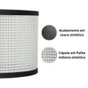 Ver imagem 3 de Luminária Pendente Lotus em Palha Indiana e Couro Sintético:preto