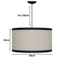 Ver imagem 4 de Luminária Pendente Lotus em Palha Indiana e Couro Sintético:preto