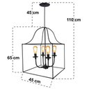 Ver imagem 2 de Lustre Rustico Para Área Gourmet Preto Artesanal Decorativo Libertas Rosas Artesanato Quadrado