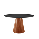 Ver imagem 2 de Conjunto Sala de Jantar Mesa Gênova 110cm Tampo Redondo Vidro Preto com 4 Cadeiras