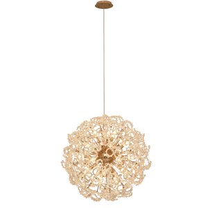 Pendente Circle 60cm E14x16 Cristal+metal Dourado Sindora
