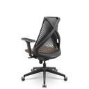 Ver imagem 3 de Cadeira Plaxmetal Bix X+ Base Italia Mecanismo Slider Tela Preta Assento Vinil Caramelo