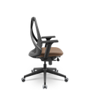 Ver imagem 2 de Cadeira Plaxmetal Bix X+ Base Italia Mecanismo Slider Tela Preta Assento Vinil Caramelo