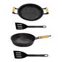 Ver imagem 1 de Kit Chapa Grill 23cm Frigideira Funda Alta 24cm Antiaderente