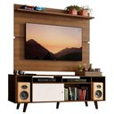Ver imagem 3 de Rack Madesa Cancun com Pés e Painel para Tv até 65 Polegadas - Rustic/branco 6e5z