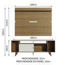 Ver imagem 4 de Rack Madesa Cancun com Pés e Painel para Tv até 65 Polegadas - Rustic/branco 6e5z