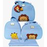 Kit Bolsa Maternidade Bebê Tema Safári Com Mochila Bordado: Vinho - 2