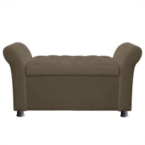 Recamier Baú Sapateira Louis 140x Suede Cappuccino - Majú Deor