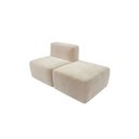 Ver imagem 2 de Sofá Modular Boucle Meio + Chaise Espuma Premium para Sala Embalado a Vácuo 1.54m - Marfim
