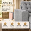 Ver imagem 5 de Sofá Retrátil Reclinável Mega 2,50m Molas Ensacadas Linho - Prata