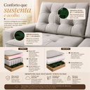 Ver imagem 4 de Sofá Retrátil Reclinável Mega 2,50m Molas Ensacadas Linho - Prata