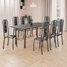 Conjunto de Mesa Retangular 180x75cm Tampo Ardósia Indiana 8 Cadeiras Lavínea - 1