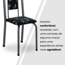 Ver imagem 6 de Conjunto de Mesa Retangular 180x75cm Tampo Ardósia Indiana 8 Cadeiras Lavínea Prata/Preto Floral/Mart