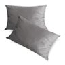Conjunto Porta Travesseiro em Veludo Liso Várias Cores Cor:cinza Claro - 1