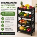 Ver imagem 3 de Estante Prateleira Multiuso Chao 4 Andares Fruteira Organizador Cozinha Lavanderia Banheiro Porta Tr