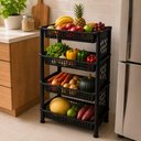 Ver imagem 5 de Estante Prateleira Multiuso Chao 4 Andares Fruteira Organizador Cozinha Lavanderia Banheiro Porta Tr
