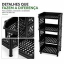 Ver imagem 4 de Estante Prateleira Multiuso Chao 4 Andares Fruteira Organizador Cozinha Lavanderia Banheiro Porta Tr