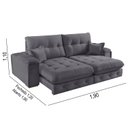 Ver imagem 3 de Sofá Retrátil Reclinável 190cm Istambul Yescasa