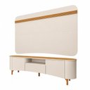 Ver imagem 2 de Rack com Painel para TV até 80 Polegadas 201cm 2 Portas 1 Gaveta Canelado Hera Fanes Espresso Móveis
