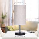 Ver imagem 4 de Abajur Luminária de Mesa de cabeceira luz puxando interruptor mesa cabeceira lâmpada com 2 porta - E