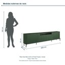 Ver imagem 3 de Rack New Bend 220 cm Porta Frisada Incolar Musgo com Pé Preto