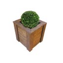 Ver imagem 1 de Cachepô Quadrado em Madeira Plástica Maciça Marrom com Borda 100% Reciclado 53cm / Fl-02b Lanci