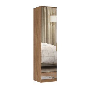 Armário Modulado 1 Porta com Espelho Irlanda Amêndola para Quarto - Demóbile