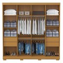 Ver imagem 2 de Guarda Roupa Casal Porto 8 Portas 4 Gavetas Freijó Grafite - Aramóveis