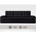 Ver imagem 5 de Sofá com Porta Copos e Carregador USB Eureka 2,30m Assento Retrátil e Reclinável Velosuede