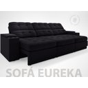 Ver imagem 3 de Sofá com Porta Copos e Carregador USB Eureka 2,30m Assento Retrátil e Reclinável Velosuede