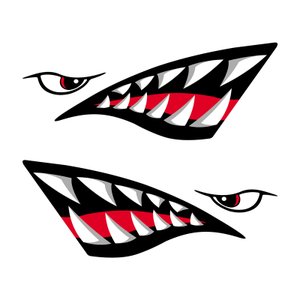 Kit Adesivo Boca de Tubarão para Caiaque Jet Ski Barco Remo