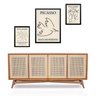 Set 3 Quadros Artes Minimalistas Picasso - com Vidro: Moldura Branca - 2