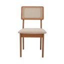 Ver imagem 7 de Mesa de Jantar 1,35m Tampo de Vidro C/ 6 Cadeiras 100% Mdf Cor:off White com Freijó e Cesare Claro