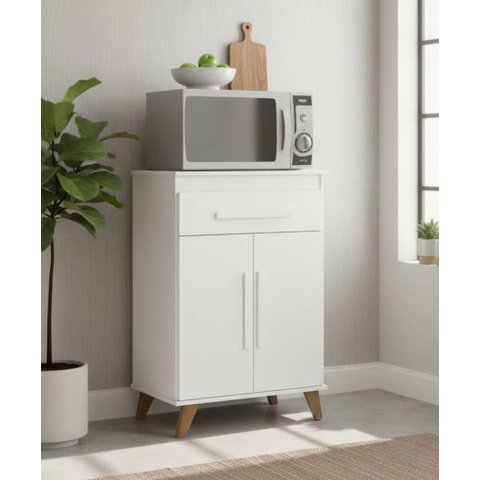 Balcão Microondas Multiuso Cozinha Ipanema Branco
