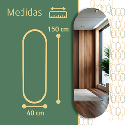 Espelho Grande Corpo Inteiro Lapidado S/moldura Designer Oval 150x40cm Luxo com Led Fria/quente - 10