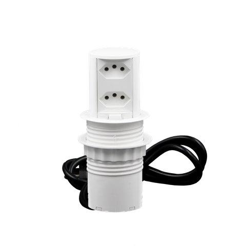 Torre de Tomada Mini Totem Pop20 2 Tomadas 20a - Branco Mini Totem Pop20 2nbr - Max 3520w -branco