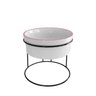 Comedouro Elevado com Pote de Porcelana 300ml Vários Modelos Cor:borda Rosa - 1