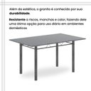 Ver mais imagens de Conjunto de Mesa Retangular 140x75cm Tampo Granito Ocre 6 Cadeiras Lavínea Prata/Preto Floral/Mart