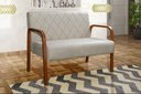 Ver imagem 1 de Sofá 2 Lugares Namoradeira Lara Decoração Sala Quarto Recepção Bege Claro