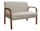 Ver imagem 2 de Sofá 2 Lugares Namoradeira Lara Decoração Sala Quarto Recepção Bege Claro