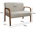 Ver imagem 3 de Sofá 2 Lugares Namoradeira Lara Decoração Sala Quarto Recepção Bege Claro