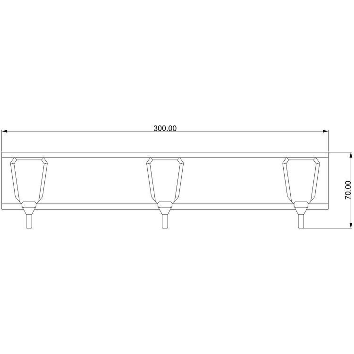 Kit com 3 Cabides de Parede 3 Ganchos Premium Pr4270 Ducon Metais - 3