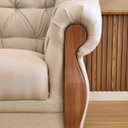 Ver imagem 6 de Conjunto Estofado 2 Lug. e Poltrona Capitonê Madeira Nobre Linho Bege Adhara - Harmônica Móveis