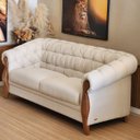 Ver imagem 5 de Conjunto Estofado 2 Lug. e Poltrona Capitonê Madeira Nobre Linho Bege Adhara - Harmônica Móveis