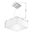 Ver imagem 4 de Lustre Pendente Quadrado Md-4196 Cúpula em Tecido 15/45x45cm Rustico Bege - Bivolt
