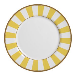 Conjunto com 6 Pratos Raso Stripe Amarelo Ø29cm Alleanza Cerâmica