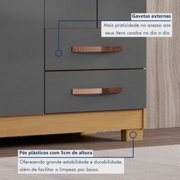 Guarda-Roupa Solteiro 4 Portas 2 Gavetas Itapema - 6