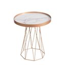 Ver imagem 2 de Mesa Lateral Redonda Trama Moderna e Sofisticada Branco 100% MDF